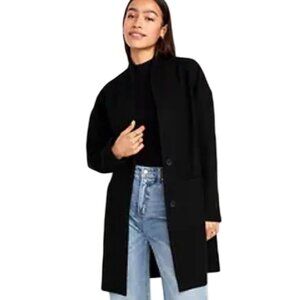 Old Navy | Long Line Cardigan Coat | Black | Petite Size M